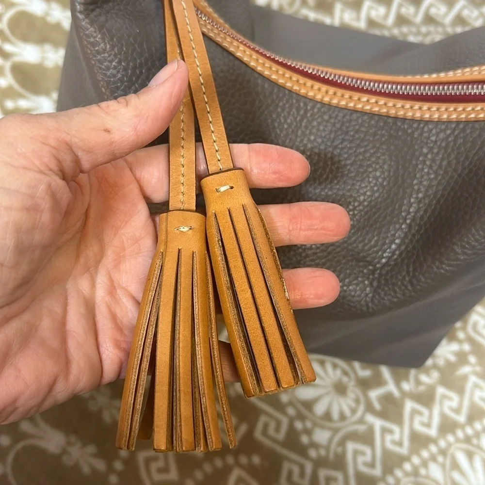 Dooney & Bourke Patterson Paige Gray Pebble Leather Hobo Bag, $298 - Picture 2 of 13